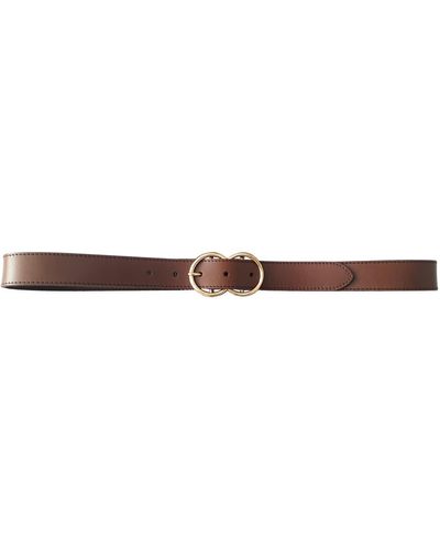 Lucky Brand Double O Ring Leather Pant Belt - Brown