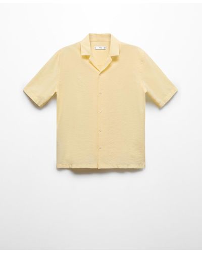 Mango Bowling Collar Modal Shirt - Natural