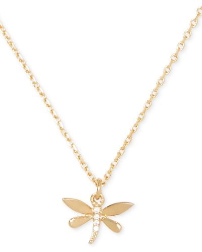 Kate Spade Gold-tone Pave Dragonfly Pendant Necklace - Metallic