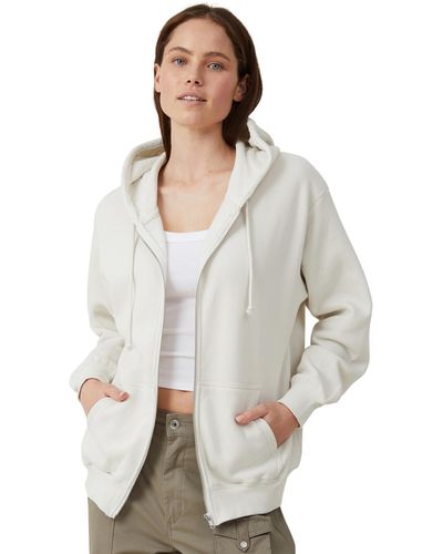 Cotton On Classic Zip-through Hoodie Sweatshirt - Gray