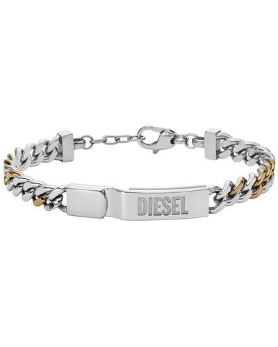 DIESEL Stainless Steel Id Chain Bracelet - Metallic