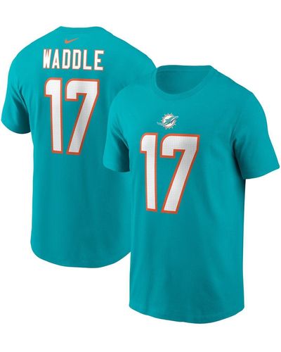 Nike Jaylen Waddle Miami Dolphins Player Name And Number T-shirt - Blue
