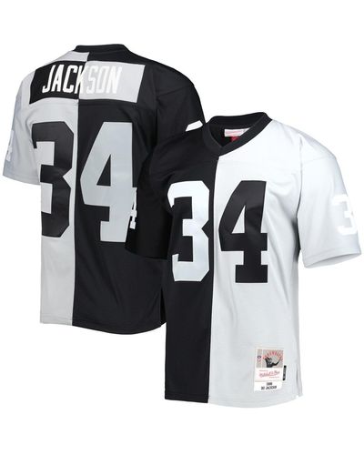 Mitchell & Ness Bo Jackson Black And Silver Las Vegas Raiders 1988 Split Legacy Replica Jersey
