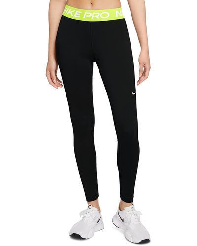 Nike Pro Mid-rise Mesh-paneled leggings - Black
