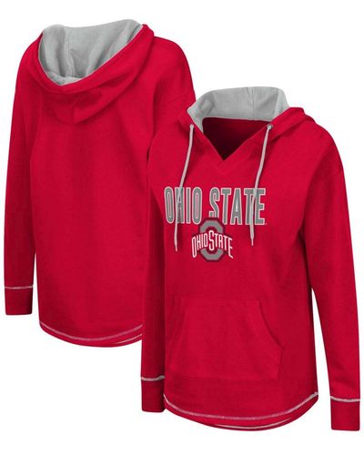 Colosseum Athletics Ohio State Buckeyes Tunic Pullover Hoodie - Red