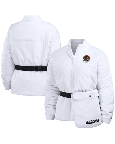 WEAR by Erin Andrews Cincinnati Bengals Packaway Full-zip Puffer Jacket - White