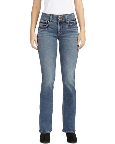 Silver Jeans Co. Suki Mid-rise Curvy-fit Slim Bootcut Jeans - Blue