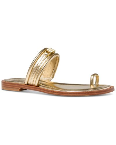 Michael Kors Michael Veronica Slip-on Toe-ring Slide Sandals - Metallic