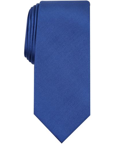 Alfani Solid Texture Slim Tie - Blue