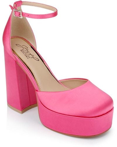 Badgley Mischka Giada Platform Evening Pumps - Pink