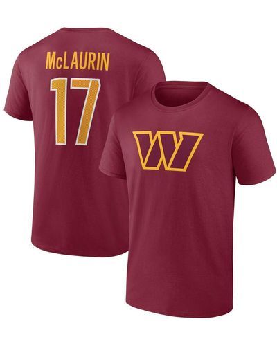 Fanatics Terry Mclaurin Washington Commanders Player Icon Name And Number T-shirt - Red