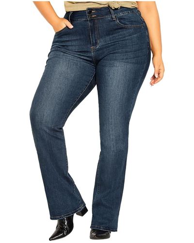 City Chic Plus Size Harley Simple Bootleg Jean - Blue
