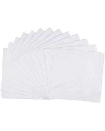 Club Room 13-pc. Border-stripe Handkerchief Set - White