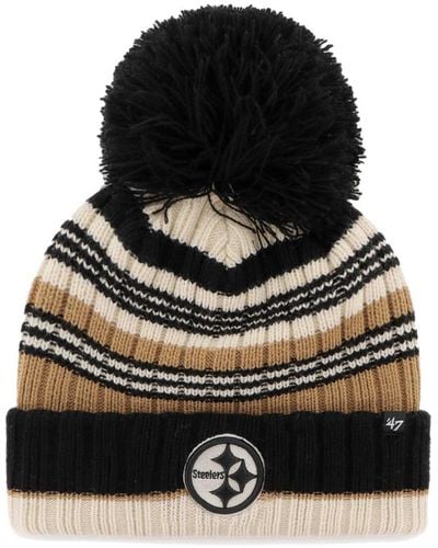 '47 Pittsburgh Steelers Barista Cuffed Knit Hat - Black