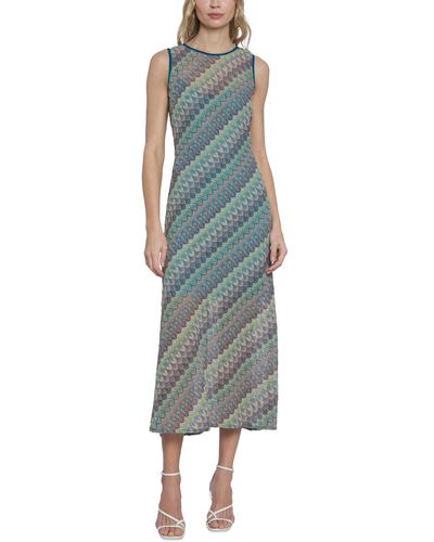 Donna Morgan Sleeveless Crochet Maxi Dress - Blue