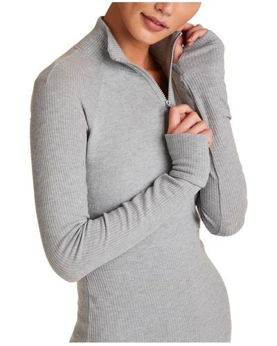 Alala Wander Quarter Zip Active Long Sleeve Sweater - Gray