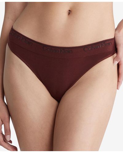Calvin Klein Modern Seamless Naturals Thong Underwear Qf7095 - Purple