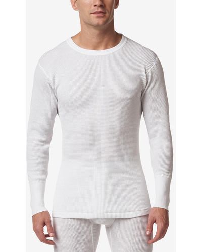 Stanfield's Essentials Waffle Knit Thermal Long Sleeve Undershirt - White