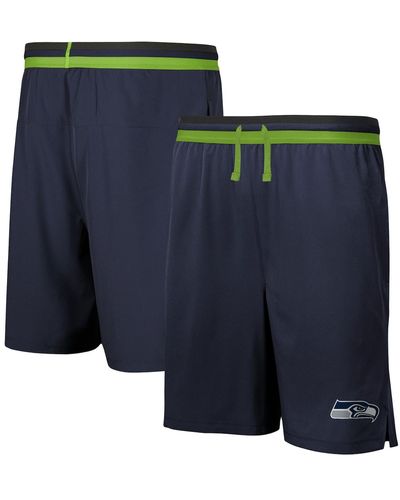 Outerstuff Seattle Seahawks Cool Down Tri-color Elastic Training Shorts - Blue