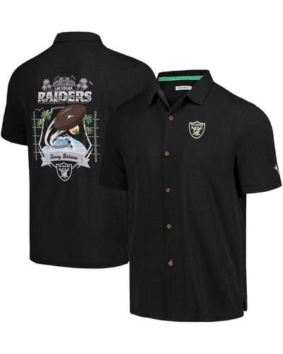 Tommy Bahama Las Vegas Raiders Tidal Kickoff Camp Button-up Shirt - Black
