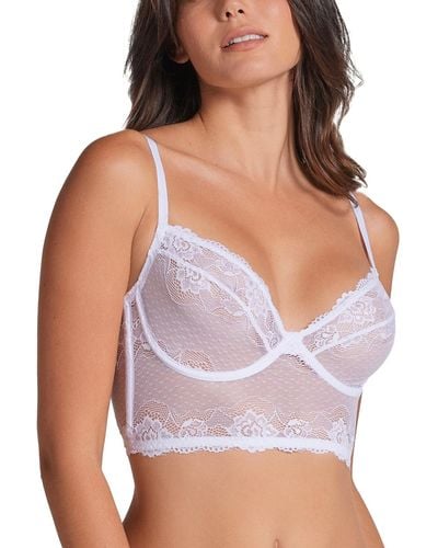 Leonisa Sheer Lace Bustier Bralette Lingerie With Underwire In White
