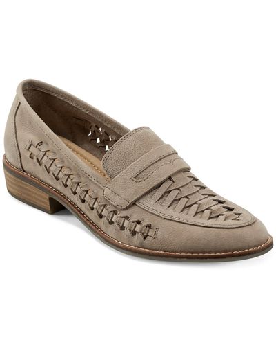 Earth Ella Round Toe Slip-on Casual Flat Loafers - Brown