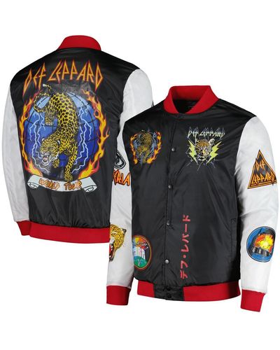 Reason And Def Leppard Bomber Full-snap Jacket - Blue