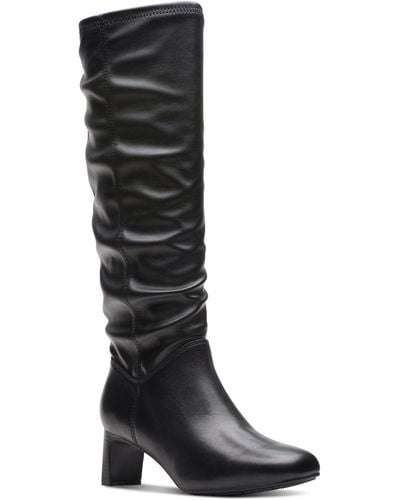 Clarks Kyndall Rise Slouch Dress Boots - Black