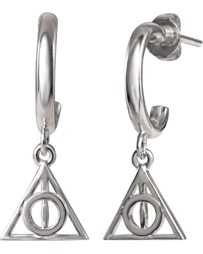 Harry Potter Plated Hoop Earrings - White