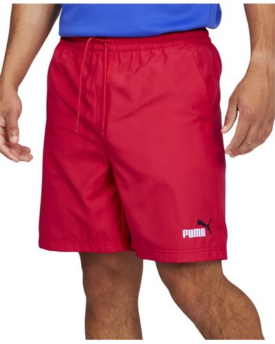 PUMA Essentials+ Moisture-wicking Logo Embroide 7" Drawstring Shorts - Red