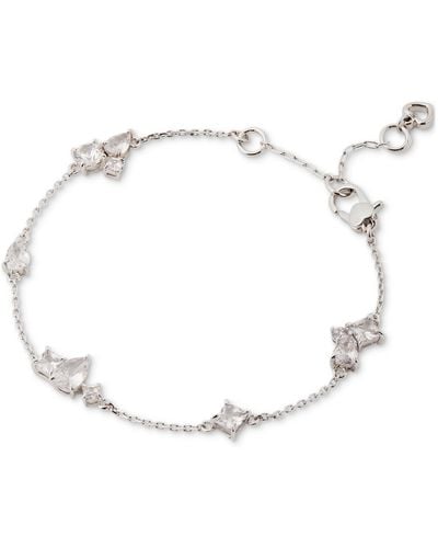 Kate Spade Silver-tone Crystal Scatter Link Bracelet - White