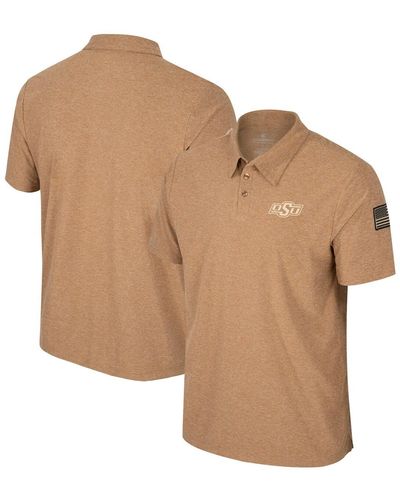 Colosseum Athletics Oklahoma State Cowboys Oht Military-inspired Appreciation Cloud Jersey Desert Polo Shirt - Brown