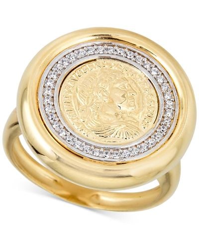 Macy's Diamond Coin Statement Ring (1/4 Ct. T.w. - Metallic