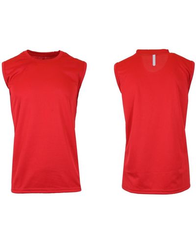 Galaxy By Harvic Moisture-wicking Wrinkle Free Performance Muscle Tee - Red