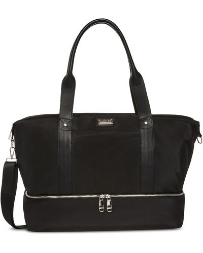 Madden Girl Nylon Bottom Zip Weekender Handbag - Black