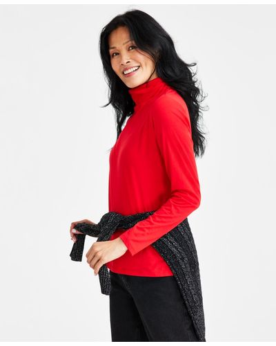 Style & Co. Petite Classic Turtleneck - Red