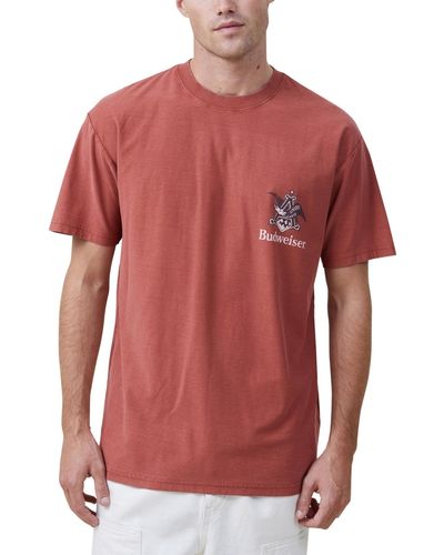 Cotton On Budweiser Loose Fit T-shirt - Red