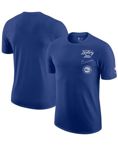 Nike Philadelphia 76ers 2022/23 City Edition Courtside Max90 Vintage-like Wash T-shirt - Blue