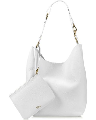 Gigi New York Addison Hobo Leather Bag - White