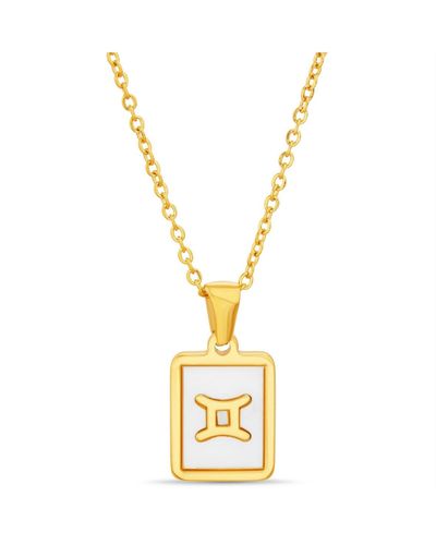 Kensie Gold-tone Tag Pendant Necklace - Metallic