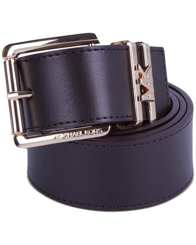 Michael Kors Michael Genuine Leather Logo Belt - Blue
