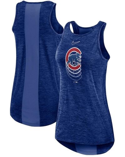 Nike Chicago Cubs Logo Fade High Neck Performance Tank Top - Blue