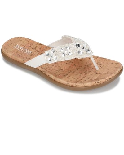 Kenneth Cole Glamathon Flat Sandals - White