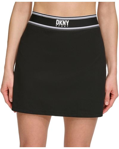 DKNY Logo-tape Mini-length Sports Skort - Black