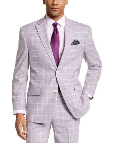 Sean John Tweed Blazer with Elbow Patches in Natural for Men