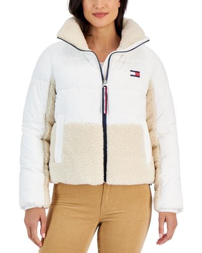Tommy hilfiger women's color block puffer best sale jacket