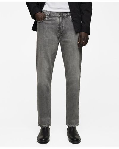 Mango Ben Tapered Cropped Jeans - Gray