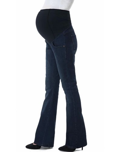 Kimi + Kai Kimi + Kai Maternity Dixie Stretch Flare Leg Denim Jeans - Blue