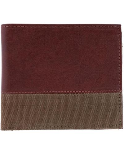 Trafalgar Charing Cross Rfid Leather & Canvas Bi-fold Wallet - Purple
