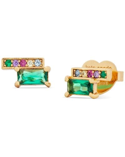 Kate Spade Pave & Baguette Crystal Stud Earrings - Green